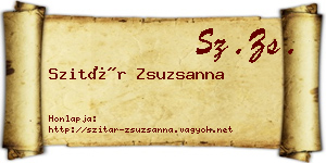 Szitár Zsuzsanna névjegykártya