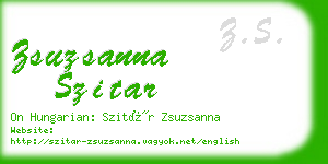 zsuzsanna szitar business card